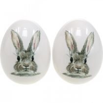 Motivo de coelho em pé de ovo decorativo, decoração de Páscoa, coelho em ovo Ø8cm A10cm conjunto de 4