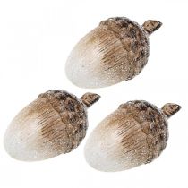 Decoração bolota nevada cerâmica decoração outono 14×7.5×7.5cm 3uds