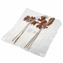 Itens Esquilo de estacas de jardim no ramo de pátina de metal H42cm 3pcs