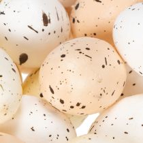 Itens Ovos de Páscoa decorativos com superfície salpicada para arranjos de primavera, 3 cm, 24 unidades