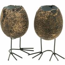 Ovo com pernas casca de ovo marrom ouro 13cm 4uds
