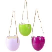 Itens Ovos de Páscoa decorativos em casca de ovo para pendurar coloridos Ø3,5cm 12 unid.