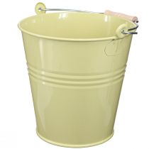 Itens Balde vaso de metal em verde-amarelo 26x22,5x23cm 6l