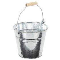 Itens Balde Ø14cm A12cm 6 peças. Zinco, brilhante.