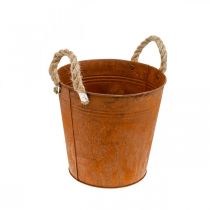 Pote decorativo com alças, decoração de outono, vaso de metal com pátina Ø22cm Alt.21cm