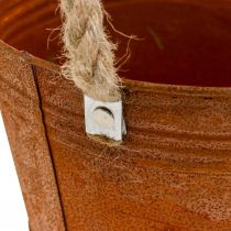 Itens Pote de metal com asas, vaso de ervas, decoração ferrugem Ø16,5cm H15cm