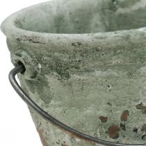 Balde para plantio, vaso de cerâmica, decoração de balde com aparência antiga Ø11,5 cm A10,5 cm 3 unidades