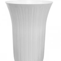 Itens Vaso de plástico Lilia branco Ø28cm Alt.48cm