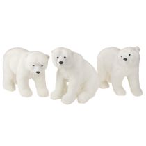 Itens Bonecos decorativos de urso polar em pé e sentado, branco, 16/20 cm, 3 peças