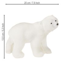 Itens Figuras decorativas de urso polar em pé e sentado, brancas, 16/20 cm, 3 unidades