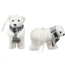 Itens Conjunto de 4 estatuetas de urso polar para decoração de inverno, 11 x 7 cm.