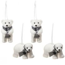 Itens Conjunto de 4 estatuetas de urso polar para decoração de inverno, 11 x 7 cm.