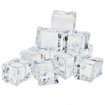 Cubos de gelo artificial gelo decorativo transparente 2,5 × 3 × 2,5 cm 12 unidades
