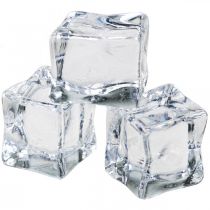 Cubos de gelo artificial gelo decorativo transparente 2,5 × 3 × 2,5 cm 12 unidades
