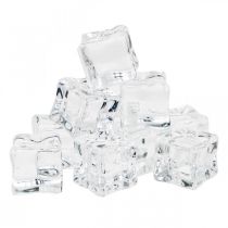 Cubos de gelo artificial gelo decorativo transparente 2 cm 30 unidades