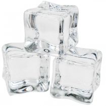Cubos de gelo artificial gelo decorativo transparente 2 cm 30 unidades