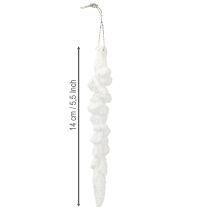 Itens Decoração de pingente de gelo coberto de neve para árvore de Natal 14 cm 4 peças