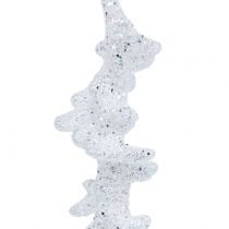 Icicles brancos com glitter para pendurar 26,5cm 1p