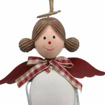 Itens Figuras de Natal anjo e rena para pendurar branco, vermelho Ø4.7cm H20 / 18cm 2pcs