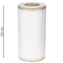 Itens Fita elegante em moiré para guirlanda, 200 mm branca com borda em pérola dourada e acabamento especial, 25 m - Perfeita para decorações e celebrações.