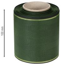 Itens Fita elegante verde moiré com borda dourada, 100 mm x 25 m, para arranjos florais e decoração de funerais.