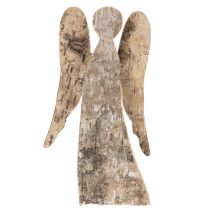 Itens Figura de anjo feita de madeira com casca de bétula, 30 cm