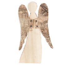 Itens Figura de anjo feita de madeira com casca de bétula, 30 cm