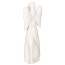 Itens Estatueta de anjo com decoração de coração em branco creme, 23 cm