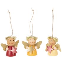 Itens Pingente decorativo de anjo com estrela para pendurar, 5 cm, 9 peças