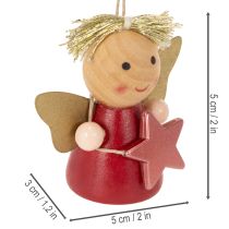Itens Pingente decorativo de anjo com estrela para pendurar, 5 cm, 9 peças