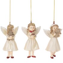 Itens Enfeites decorativos de anjos para árvore de Natal, estilo vintage, 10 cm, conjunto de 3 peças.