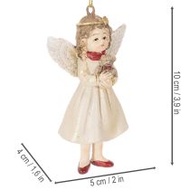 Itens Enfeites decorativos de anjos para árvore de Natal, estilo vintage, 10 cm, conjunto de 3 peças.