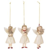 Itens Enfeites decorativos de anjos para árvore de Natal, estilo vintage, 10 cm, conjunto de 3 peças.