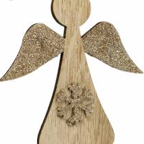 Itens Deco hanger de madeira angel glitter 10cm 12pcs