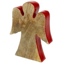Itens Figura de decoração de anjo em madeira vermelha, natureza 15cm