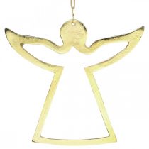 Pingentes de metal, anjos decorativos, decoração dourada do advento 15 × 16,5 cm