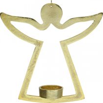 Itens Anjo decorativo, suporte para luz azul para pendurar, decoração de metal dourado H20cm