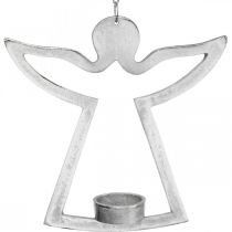 Itens Porta-velas com anjo, decoração de vela para pendurar, metal prata Alt.20cm