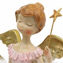 Itens Anjo bailarina decorativo rosa e dourado, Ø11,5 A15cm, 2 peças