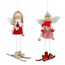 Itens Anjo como uma figura de decoração 15cm vermelho, branco 4pcs