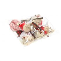 Itens Anjo como figura decorativa 15cm vermelho, branco 4 peças