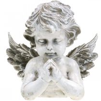 Anjo em oração, floricultura fúnebre, busto de figura de anjo, decoração de sepultura Alt.19cm L19.5cm