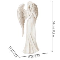 Itens Estatueta de anjo em pé, em oração, para decoração, 36 cm