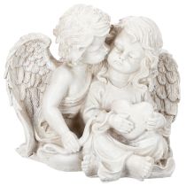 Itens Escultura de anjos para decoração infantil, casal de anjos com coração, 24 cm