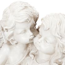 Itens Escultura de anjos para decoração infantil, casal de anjos com coração, 24 cm