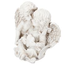 Itens Escultura de anjos para decoração infantil, casal de anjos com coração, 24 cm