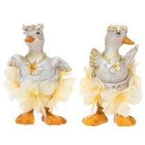 Itens Patinho decorativo com vestido floral, acessório de decoração de primavera/verão detalhado, 11 cm, 2 peças