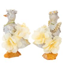Itens Patinho decorativo com vestido floral, acessório de decoração de primavera/verão detalhado, 11 cm, 2 peças