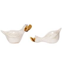 Itens Pato decorativo de cerâmica, peça perfeita para dar destaque à sua sala de estar, 13 cm, 2 unidades.
