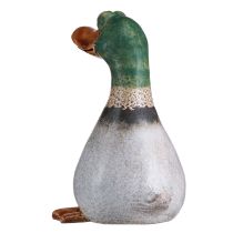 Itens Patos decorativos em cerâmica marrom verde drake sentado Alt.17,5 cm 2 unidades